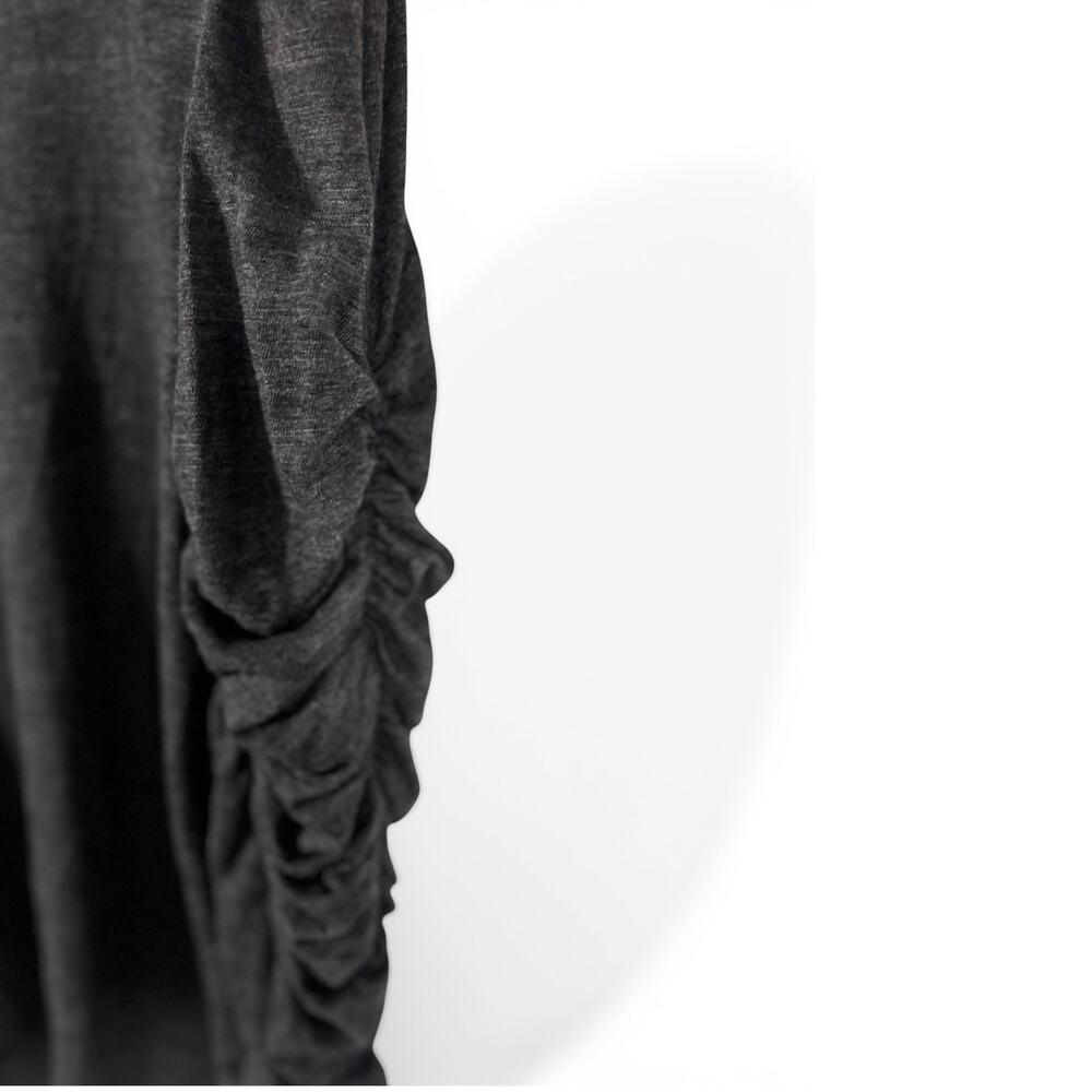 Free People We The Free Natasha Top XL Gray Slub Knit Ruched Long Sleeve Boho - Picture 6 of 12